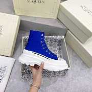 Alexander McQueen Tread Slick High Lace Up Boots Blue - 6