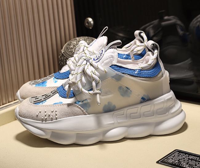 Versace Chain Reaction Trainers Flowers Blue - 1