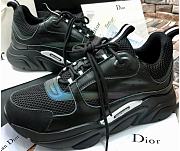 Dior B22 Black Reflective Sneakers - 1