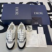 Dior B22 Sneaker Gray Technical Mesh with White and Black Smooth Calfskin 3SN231YKB_H968 - 4