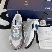 Dior B22 Sneaker White and Blue Technical Mesh and Gray Calfskin 3SN231YXX_H865 - 1