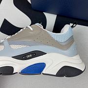 Dior B22 Sneaker White and Blue Technical Mesh and Gray Calfskin 3SN231YXX_H865 - 6