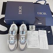 Dior B22 Sneaker White and Blue Technical Mesh and Gray Calfskin 3SN231YXX_H865 - 5