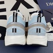 Dior B22 Sneaker White and Blue Technical Mesh and Gray Calfskin 3SN231YXX_H865 - 4