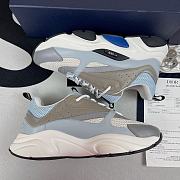 Dior B22 Sneaker White and Blue Technical Mesh and Gray Calfskin 3SN231YXX_H865 - 3