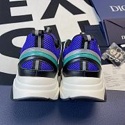 Dior B22 Sneaker White and Blue Technical Mesh with Deep Green and Black Smooth Calfskin 3SN231YKC_H565 - 6