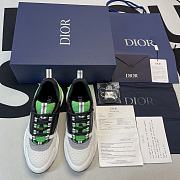 Dior B22 Sneaker White and Green Technical Mesh with Black and White Smooth Calfskin 3SN231YKA_H066 - 4