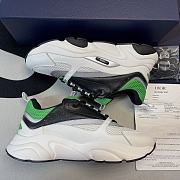 Dior B22 Sneaker White and Green Technical Mesh with Black and White Smooth Calfskin 3SN231YKA_H066 - 3