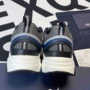 Dior B22 Sneaker White and Gray Technical Mesh with Blue, Black and Gray Calfskin 3SN231YUL_H569 - 6
