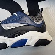Dior B22 Sneaker White and Gray Technical Mesh with Blue, Black and Gray Calfskin 3SN231YUL_H569 - 5