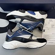Dior B22 Sneaker White and Gray Technical Mesh with Blue, Black and Gray Calfskin 3SN231YUL_H569 - 2