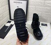 Chanel Premium Fabrics All Black Quilted Lace Up Boots Logo Toe Cap - 3