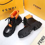 Fendi Force Leather Lace-ups Orange Boots - 2