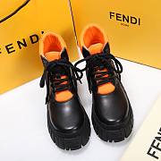 Fendi Force Leather Lace-ups Orange Boots - 3