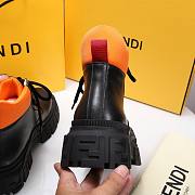 Fendi Force Leather Lace-ups Orange Boots - 4