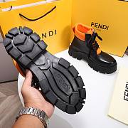 Fendi Force Leather Lace-ups Orange Boots - 5