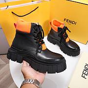 Fendi Force Leather Lace-ups Orange Boots - 6