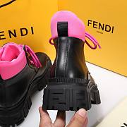 Fendi Force Leather Lace-ups Pink Boots - 2
