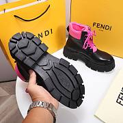 Fendi Force Leather Lace-ups Pink Boots - 5