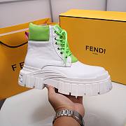 Fendi Force White Leather Lace-ups Green Boots - 2