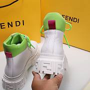 Fendi Force White Leather Lace-ups Green Boots - 3