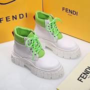 Fendi Force White Leather Lace-ups Green Boots - 4