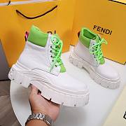 Fendi Force White Leather Lace-ups Green Boots - 5