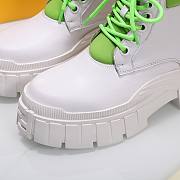 Fendi Force White Leather Lace-ups Green Boots - 6