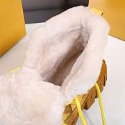 Fendi Force Velvet Fur Lace-ups Yellow Boots - 2