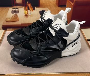 Gucci Rhyton Sneaker With Cut-Out Black White