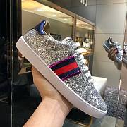 Gucci Ace Leather Sneaker Glitter Beads White - 6