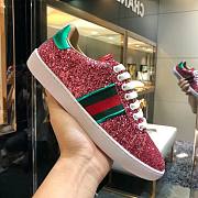 Gucci Ace Leather Sneaker Glitter Beads Pink - 6