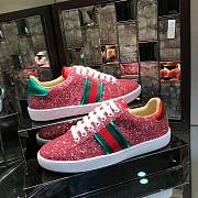Gucci Ace Leather Sneaker Glitter Beads Pink - 3