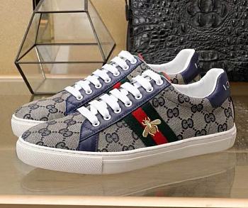 Gucci Ace GG Supreme Sneaker With Bees Navy