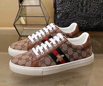 Gucci Ace GG Supreme Sneaker With Bees Brown