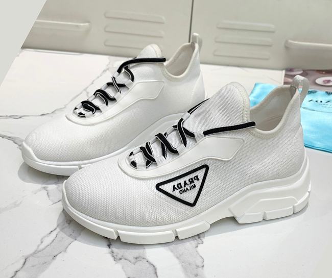 Prada Knit Sneakers White - 1