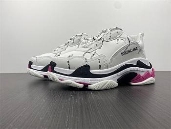 Balenciaga Triple S Sneaker Allover White Pink 524039 W2FA4 9155
