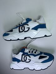 Dolce & Gabbana Logo-Patch Low-Top Sneakers White Blue - 5