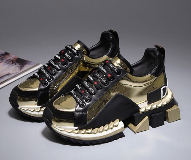 Dolce & Gabbana Super Queen Low-Top Sneakers Gold - 1