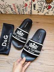 Dolce & Gabbana Crown Logo Embossed Slides Black CS1630AU679 - 6