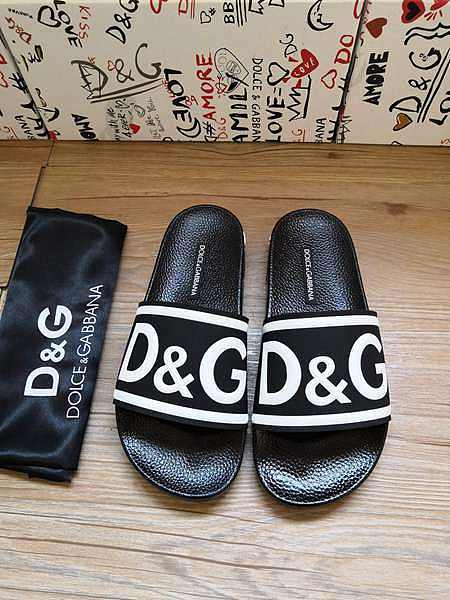 Dolce & Gabbana Logo-Strap Slides Black White CS1991AQ858 - 1