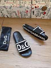 Dolce & Gabbana Logo-Strap Slides Black White CS1991AQ858 - 5