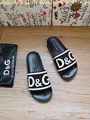Dolce & Gabbana Logo-Strap Slides Black White CS1991AQ858 - 3