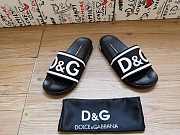Dolce & Gabbana Logo-Strap Slides Black White CS1991AQ858 - 2