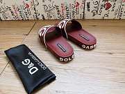 Dolce & Gabbana Logo-Strap Slides Burgundy - 4