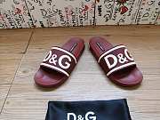 Dolce & Gabbana Logo-Strap Slides Burgundy - 3