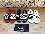 Dolce & Gabbana Logo-Strap Slides Burgundy - 2