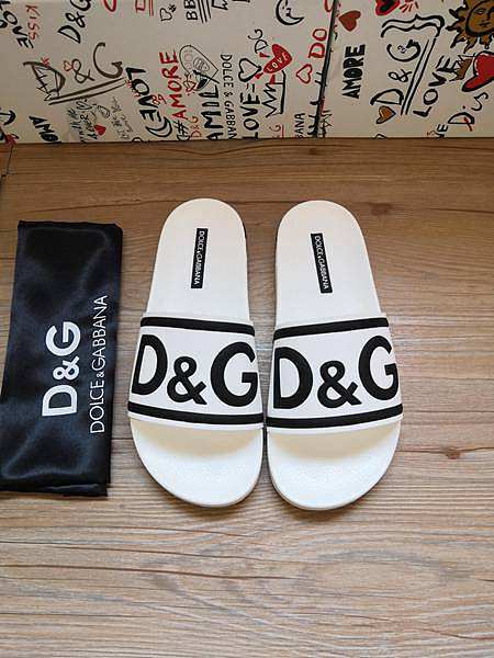 Dolce & Gabbana Logo-Strap Slides White Black CS1991AQ858 - 1
