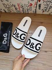 Dolce & Gabbana Logo-Strap Slides White Black CS1991AQ858 - 4