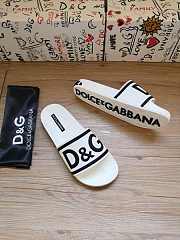 Dolce & Gabbana Logo-Strap Slides White Black CS1991AQ858 - 5